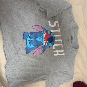 Disney Gray T-Shirt with Blue Stitch Design